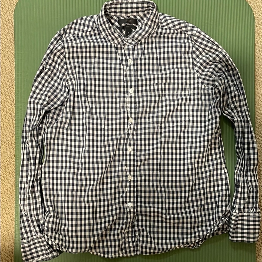 J. Crew Black and White Checkered Wen's Shirt